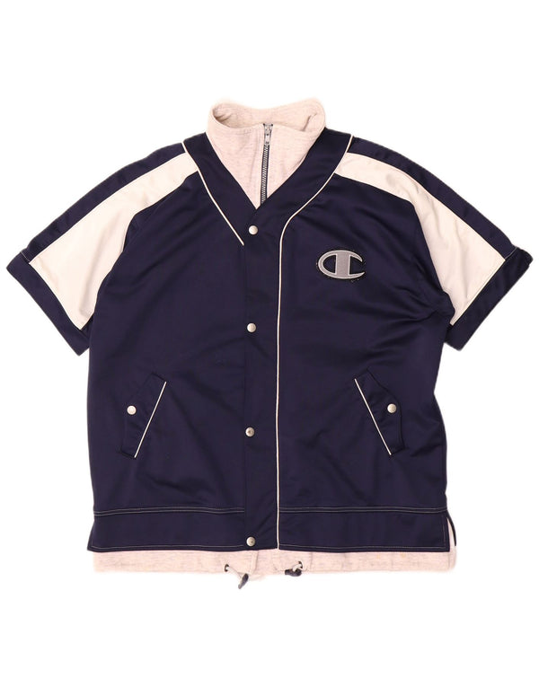 Champion Boys Tracksuit Top Jacket 11-12 Years Large Navy Blue Colourblock