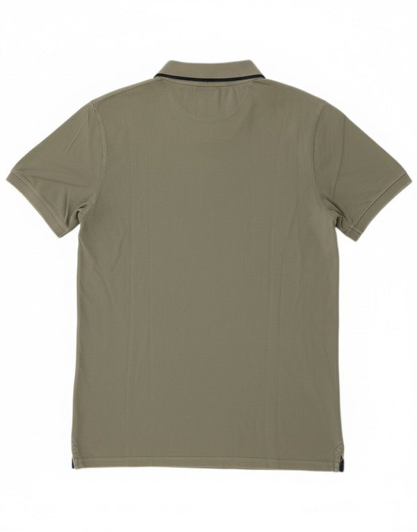 Timberland Mens Slim Fit Polo Shirt Medium Khaki Cotton