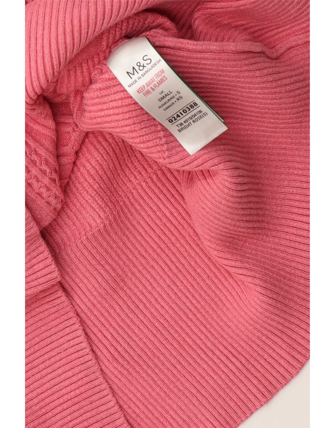 Marks & Spencer Womens Crew Neck Jumper Sweater UK 10 Small Pink Viscose