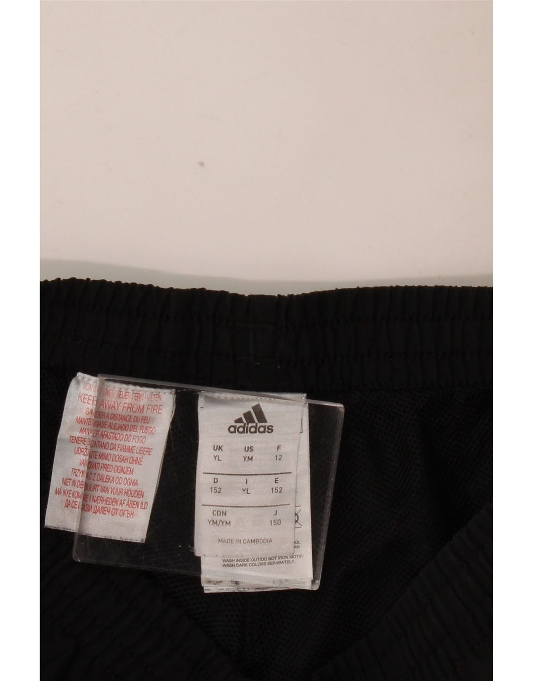 ADIDAS Boys Tracksuit Trousers Joggers 11-12 Years Large Black Polyester
