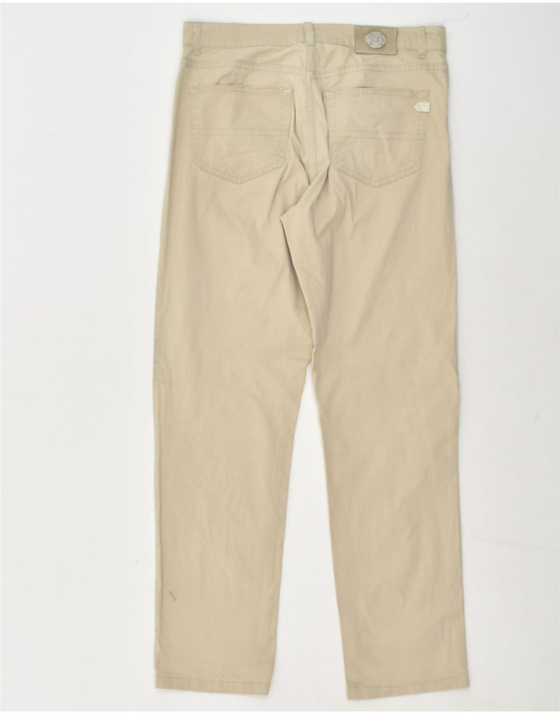 TRUSSARDI Mens Straight Casual Trousers W33 L30 Beige Cotton | Vintage Trussardi | Thrift | Second-Hand Trussardi | Used Clothing | Messina Hembry 