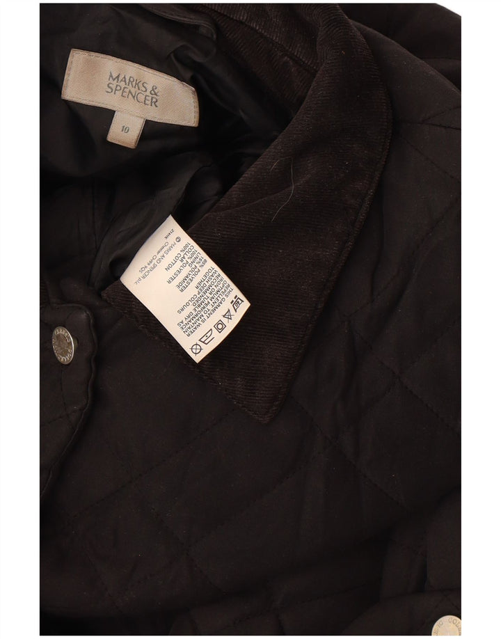 Marks & Spencer Womens Oversized Quilted Jacket UK 10 Small Black