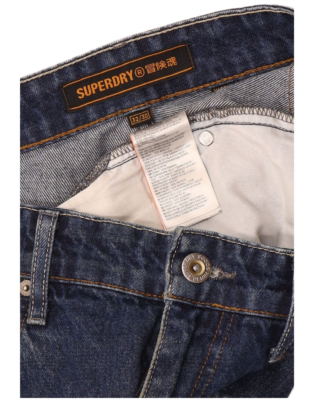 Superdry Mens Slim Jeans W32 L30 Blue Cotton