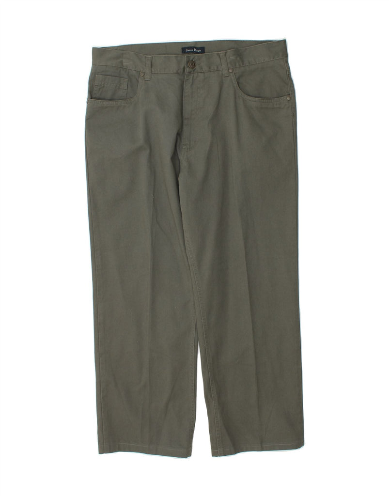 JAMES PRINGLE Mens Straight Cropped Trousers W36 L26 Green Cotton Vintage James Pringle and Second-Hand James Pringle from Messina Hembry 