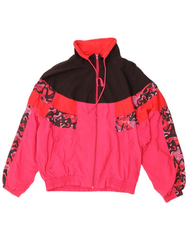 Shamp Mens Tracksuit Top Jacket IT 48/50 Medium Pink Colourblock Polyamide