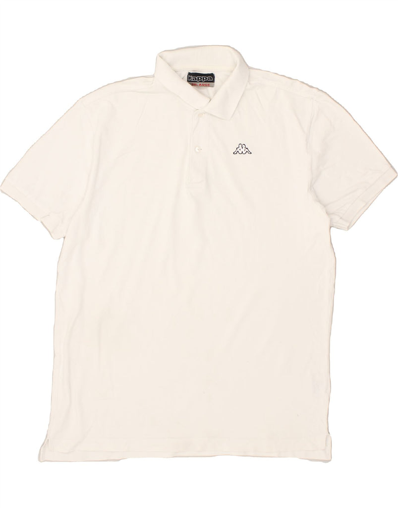 KAPPA Mens Polo Shirt 2XL White Cotton | Vintage Kappa | Thrift | Second-Hand Kappa | Used Clothing | Messina Hembry 