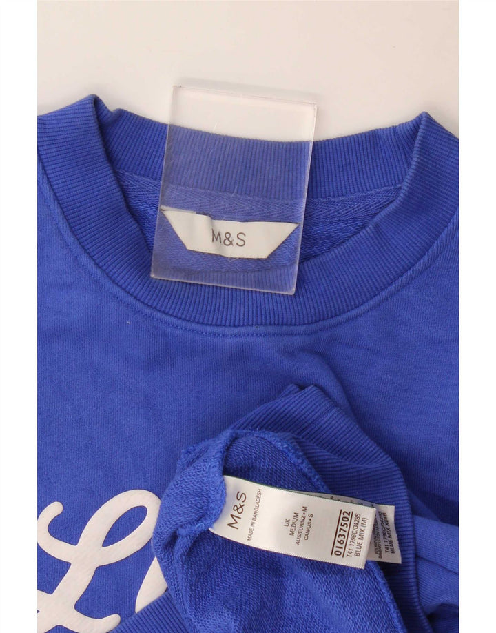 Marks & Spencer Womens Lisbon Graphic Sweatshirt Jumper UK 14 Medium Blue