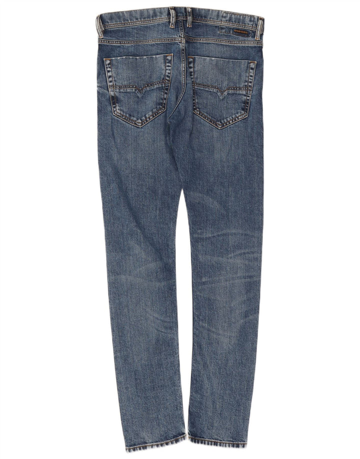 Diesel Womens Distressed Carrot Slim Jeans W30 L32 Blue Cotton