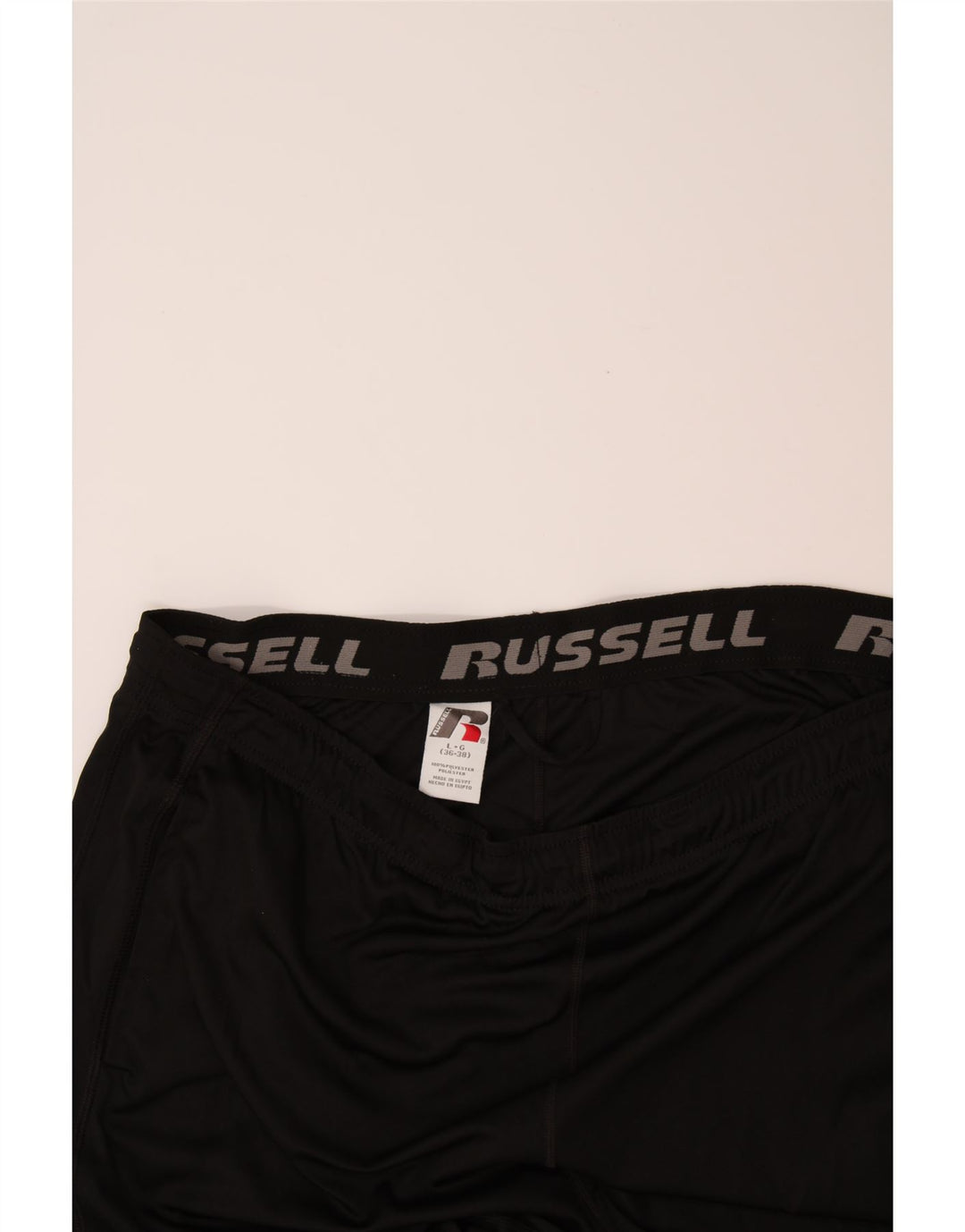 RUSSELL ATHLETIC Mens Dri-Power Sport Shorts Large  Black Polyester Vintage Russell Athletic and Second-Hand Russell Athletic from Messina Hembry 