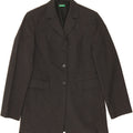BENETTON Womens Longline 3 Button Blazer Jacket IT 40 Small Grey Polyester Vintage Benetton and Second-Hand Benetton from Messina Hembry 