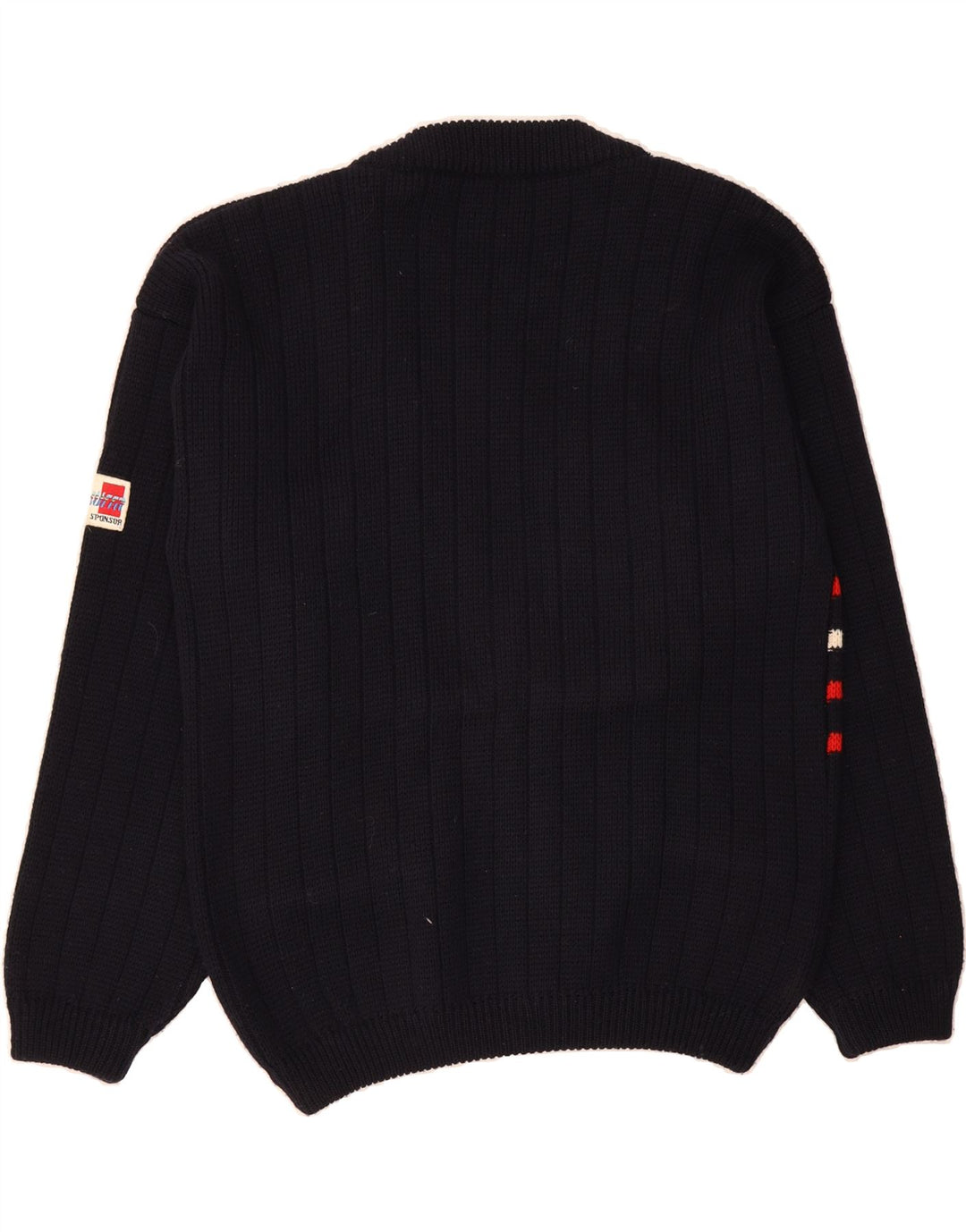 AZZURRA Mens Cardigan Sweater IT 50 Medium Black Striped Wool Vintage Azzurra and Second-Hand Azzurra from Messina Hembry 