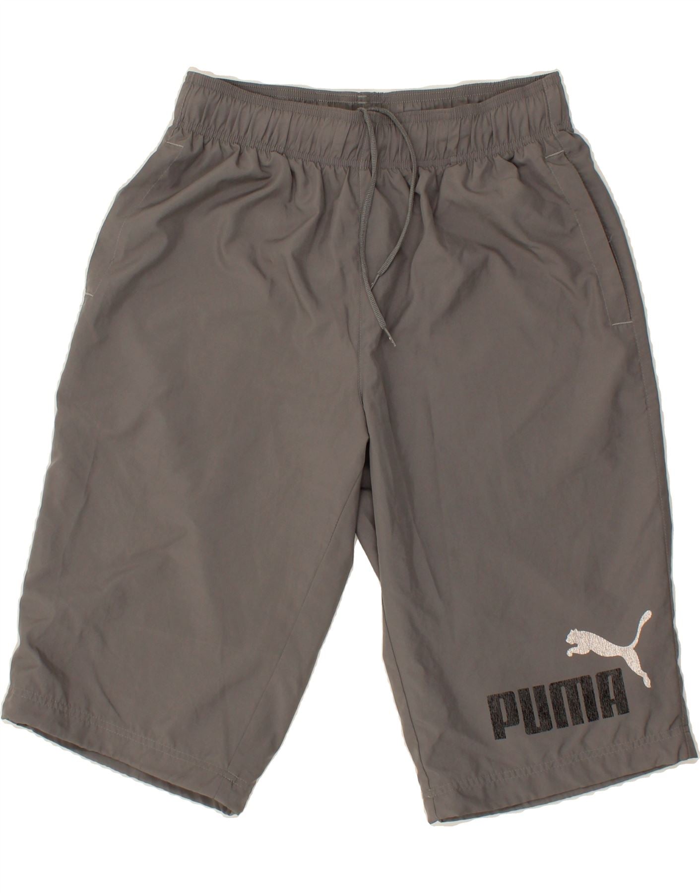 PUMA Mens Graphic Sport Shorts Large Grey Polyester