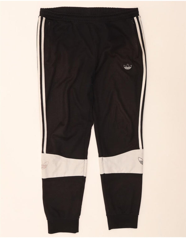 Adidas Mens Tracksuit Trousers Joggers Large Black Colourblock Cotton