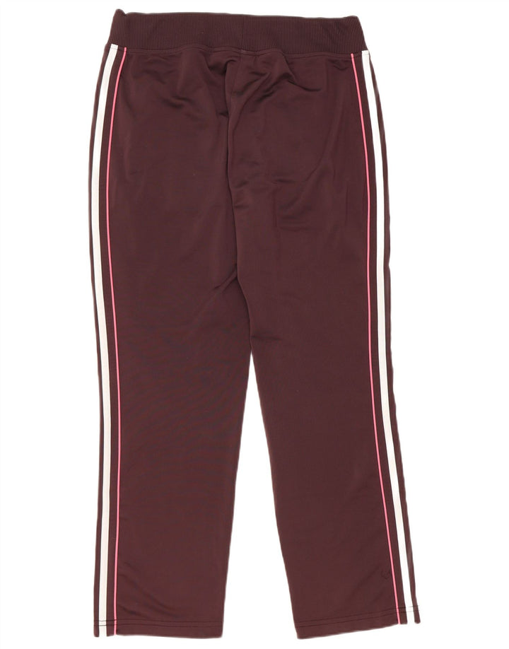 Adidas Womens Tracksuit Trousers UK 14 Large Burgundy Polyester