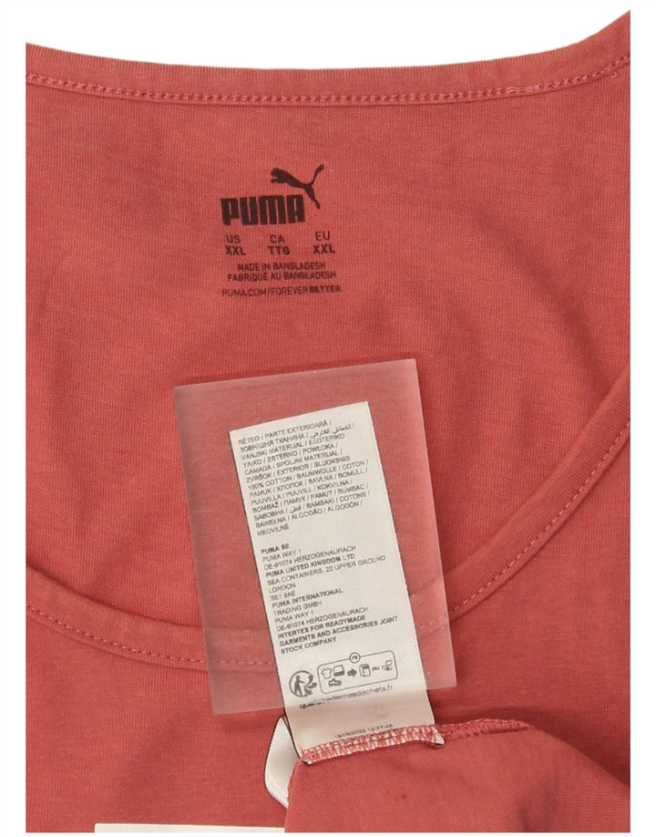 Puma Mens Graphic Vest Top 2XL Pink Cotton