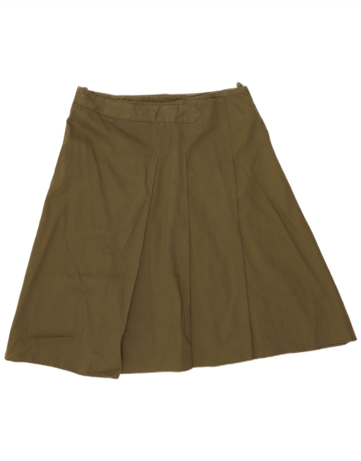 Benetton Womens A-Line Skirt IT 44 Medium W32  Khaki