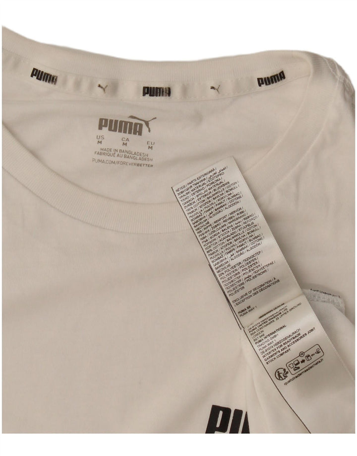 Puma Mens T-Shirt Top Medium White Cotton