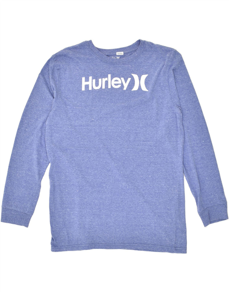 HURLEY Womens Graphic Top Long Sleeve UK 18 XL Blue Polyester | Vintage Hurley | Thrift | Second-Hand Hurley | Used Clothing | Messina Hembry 