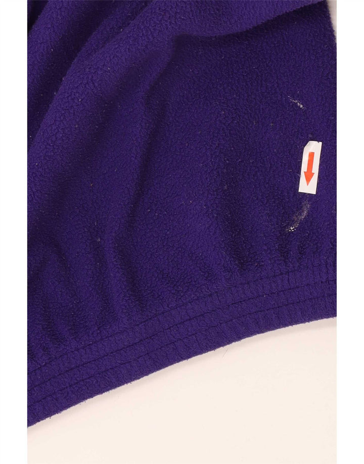 Brugi Mens Zip Neck Fleece Jumper Medium Purple Colourblock Polyester