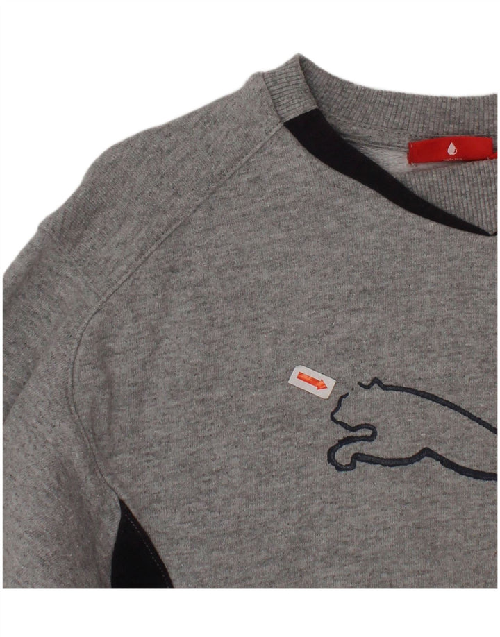 NIKE Boys Graphic Sweatshirt Jumper 9-10 Years Grey Colourblock Cotton
