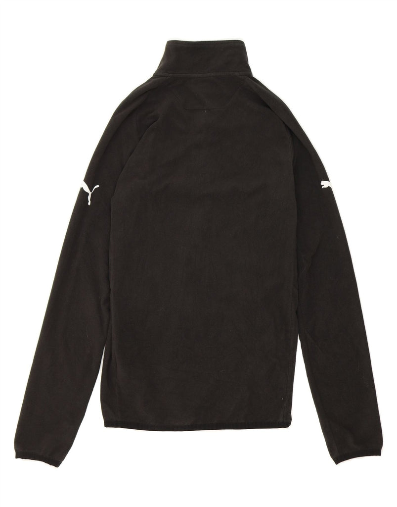 PUMA Mens Zip Neck Fleece Jumper Small Black Polyester Vintage Puma and Second-Hand Puma from Messina Hembry 
