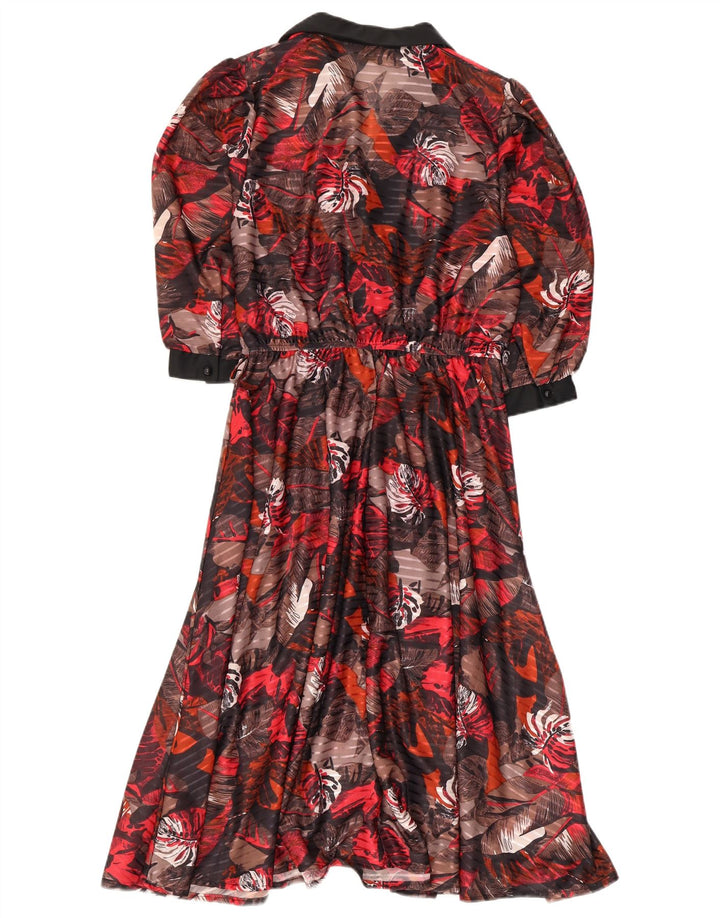 Vintage Womens 3/4 Sleeve A-Line Dress EU 40 Medium Multicoloured Floral