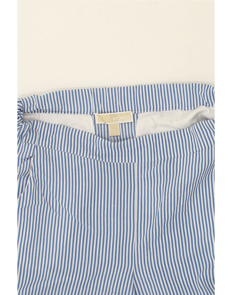 MICHAEL KORS Womens Wide Leg Capri Trousers Medium W32 L22  Blue Striped | Vintage Michael Kors | Thrift | Second-Hand Michael Kors | Used Clothing | Messina Hembry 