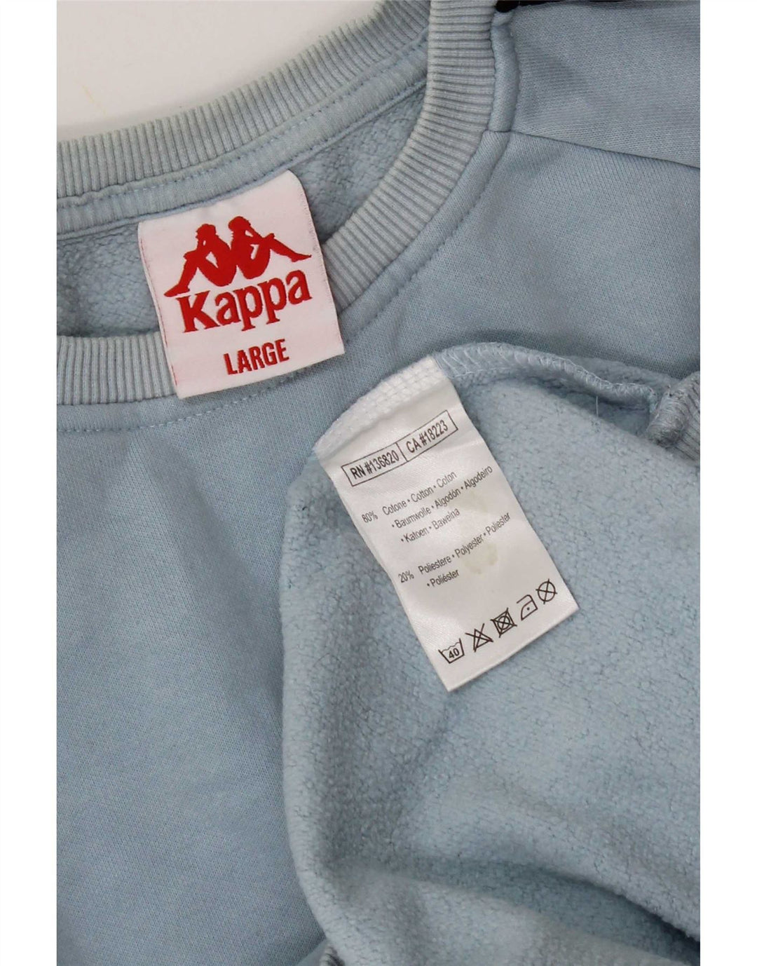 Kappa Mens Graphic Sweatshirt Jumper Large Blue Colourblock Cotton