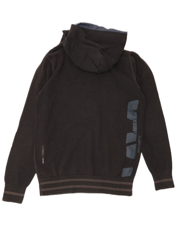 G-Star Mens Graphic Hoodie Jumper Large Black Striped Cotton