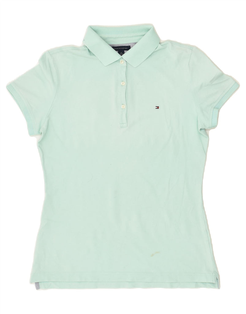 TOMMY HILFIGER Womens Polo Shirt UK 14 Medium Green Cotton | Vintage Tommy Hilfiger | Thrift | Second-Hand Tommy Hilfiger | Used Clothing | Messina Hembry 