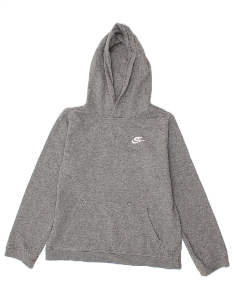 NIKE Boys Hoodie Jumper 13-14 Years XL Grey Flecked Cotton | Vintage Nike | Thrift | Second-Hand Nike | Used Clothing | Messina Hembry 