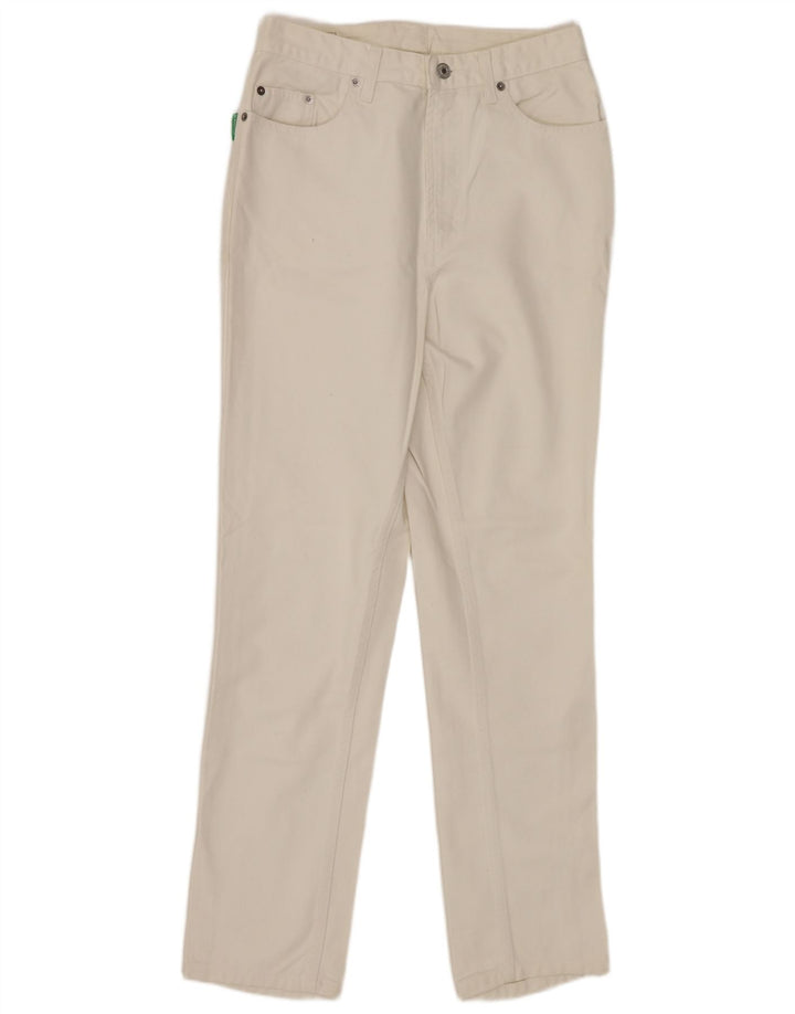 BENETTON Womens Tapered Jeans W32 L30 White Cotton