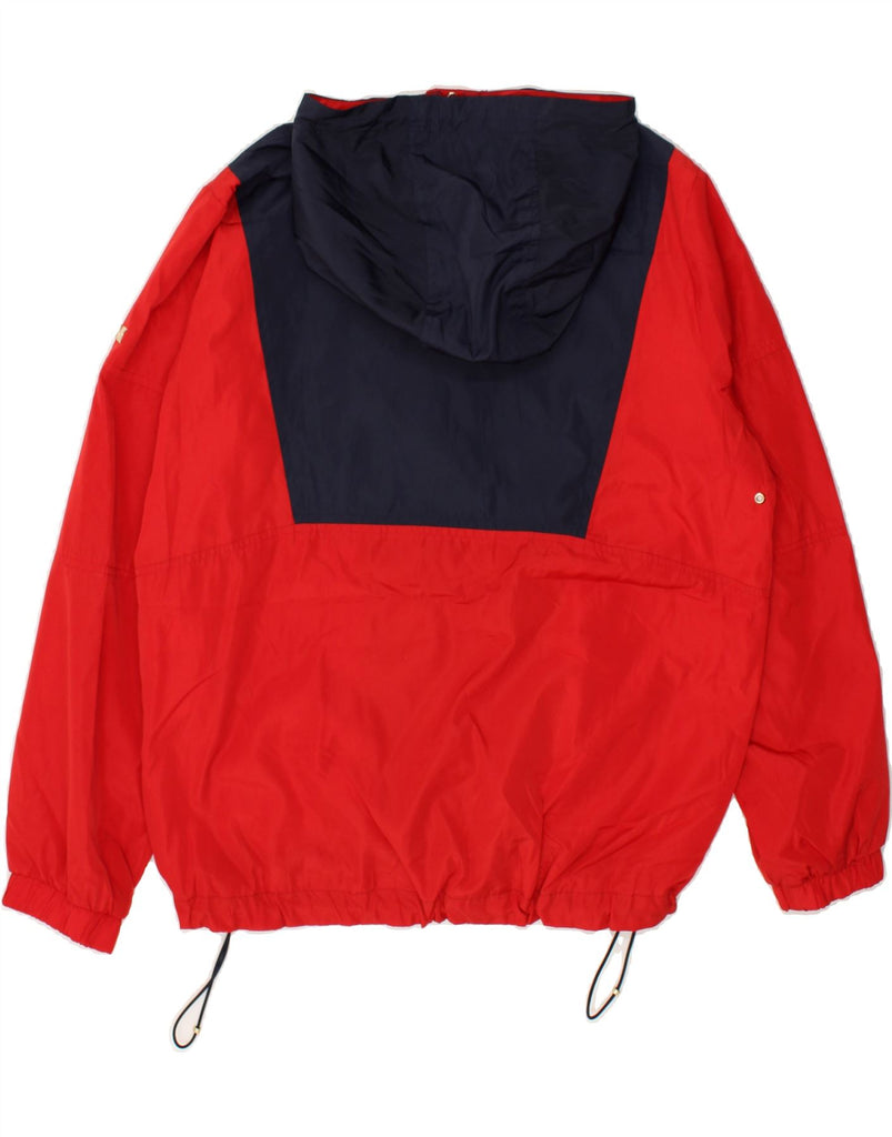 MICHAEL KORS Womens Hooded Rain Jacket UK 18 XL Red Colourblock Polyester | Vintage Michael Kors | Thrift | Second-Hand Michael Kors | Used Clothing | Messina Hembry 