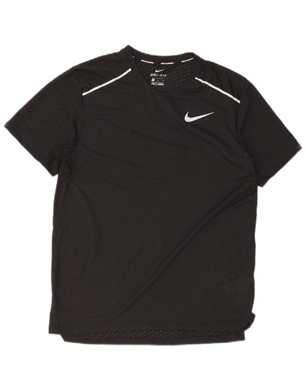 Nike Mens Dri Fit T-Shirt Top Medium Black Polyester