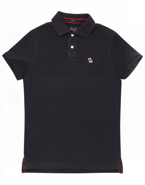 Abercrombie & Fitch Mens Muscle Polo Shirt Medium Navy Blue Cotton