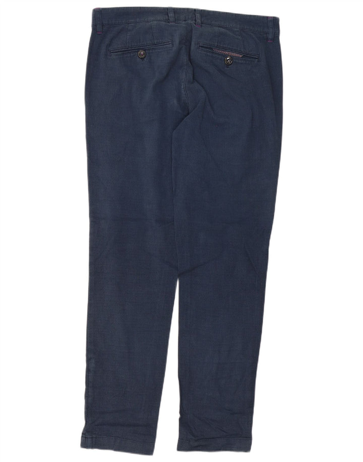 Ted Baker Mens Slim Suit Trousers W34 L32 Navy Blue Cotton
