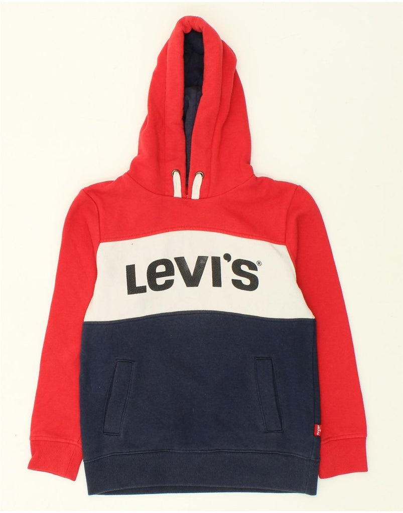 LEVI'S Boys Graphic Hoodie Jumper 9-10 Years Multicoloured Colourblock | Vintage Levi's | Thrift | Second-Hand Levi's | Used Clothing | Messina Hembry 