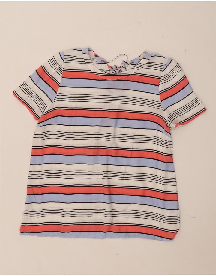 Oasis Womens Blouse Top UK 16 Large Multicoloured Striped Viscose
