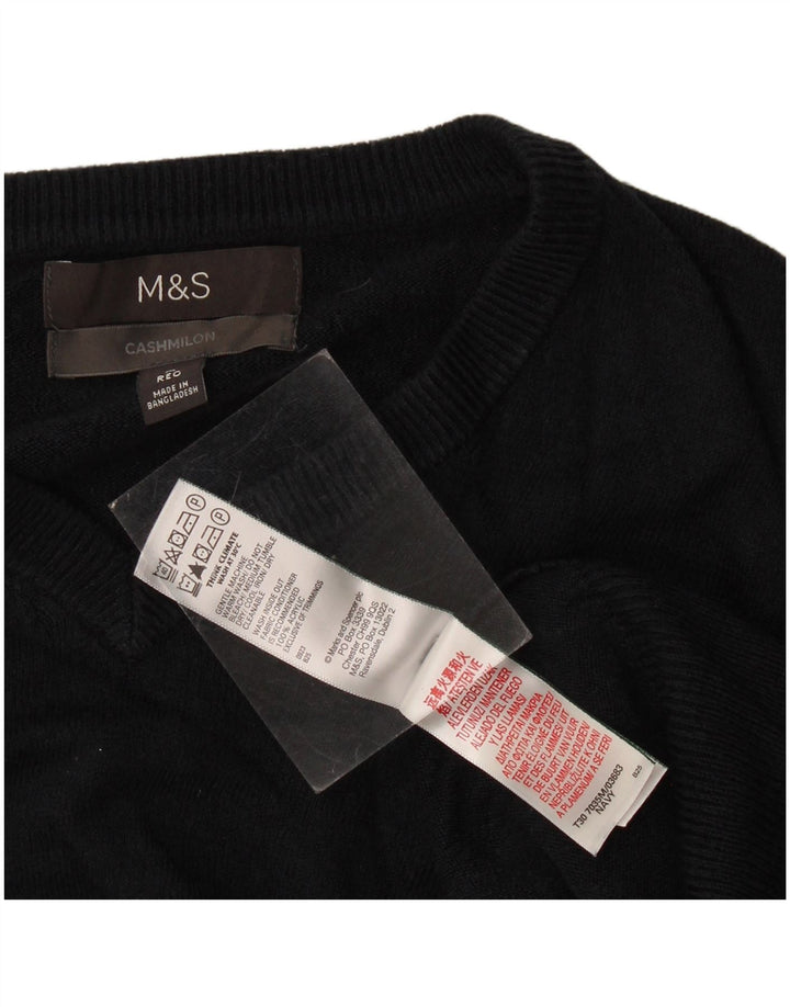 Marks & Spencer Mens V-Neck Jumper Sweater Medium Navy Blue Acrylic