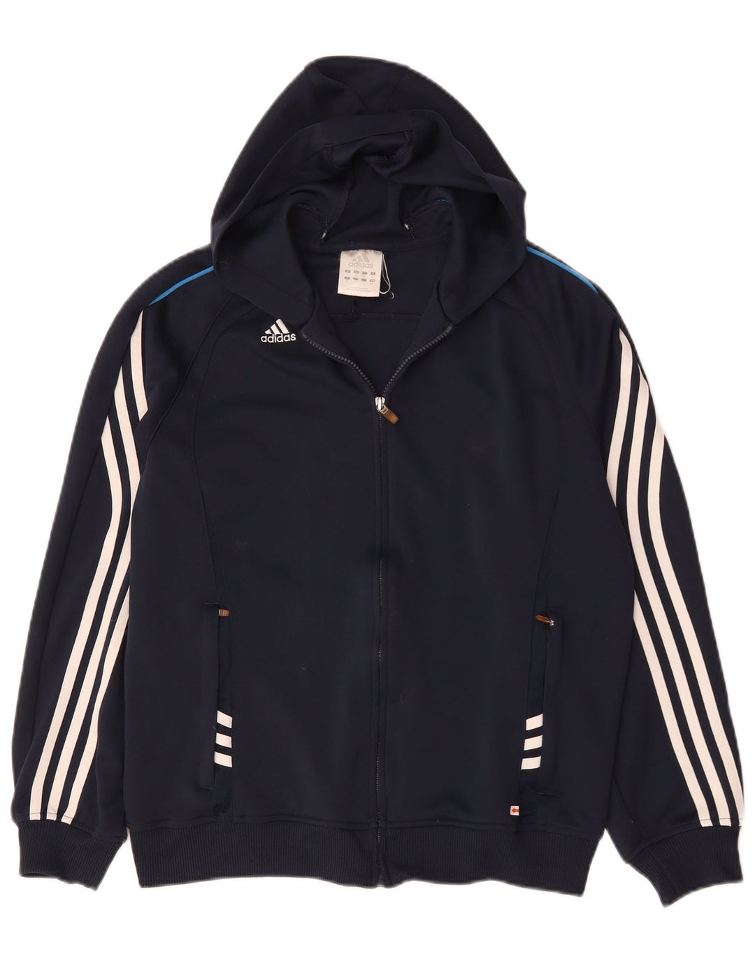 Adidas Mens Climalite Zip Hoodie Sweater Small Navy Blue Polyester