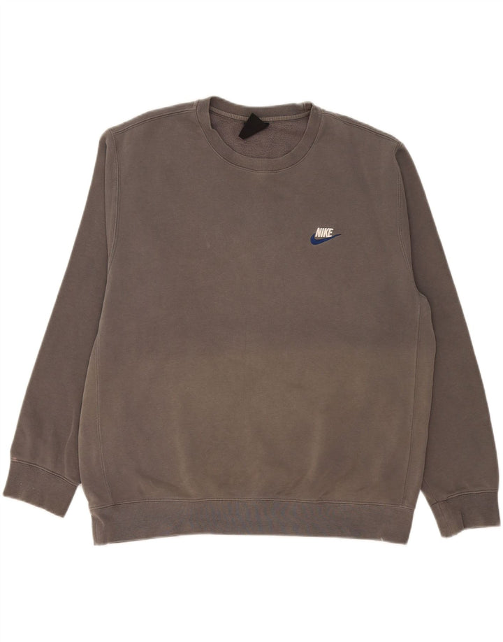 Nike Mens Sweatshirt Jumper Large Grey Cotton