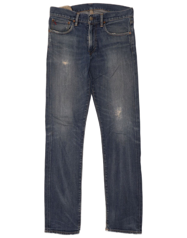 Polo Ralph Lauren Mens Distressed Slim Jeans W32 L34 Blue Cotton