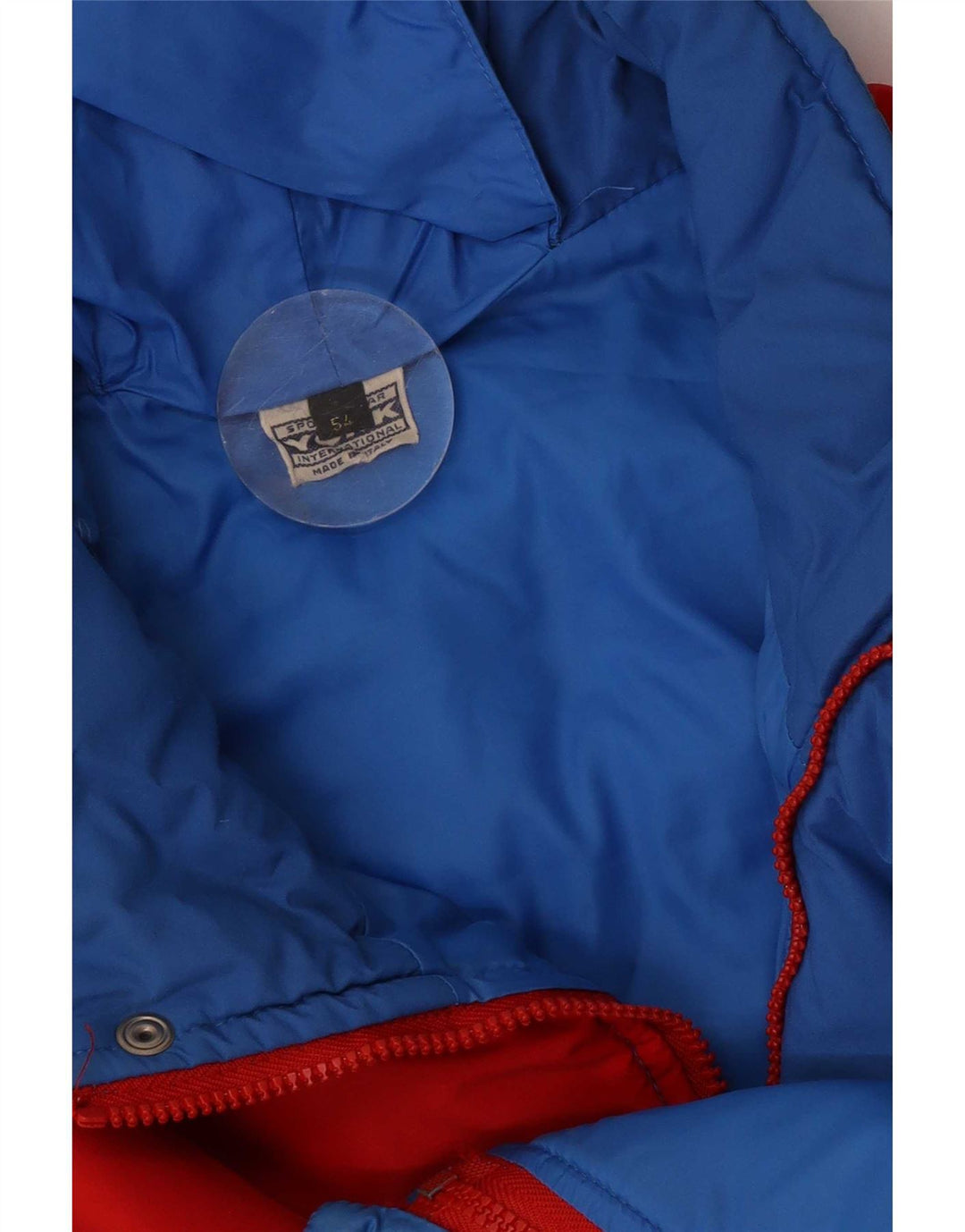 York Mens Hooded Padded Jacket IT 54 2XL Blue Colourblock Polyamide
