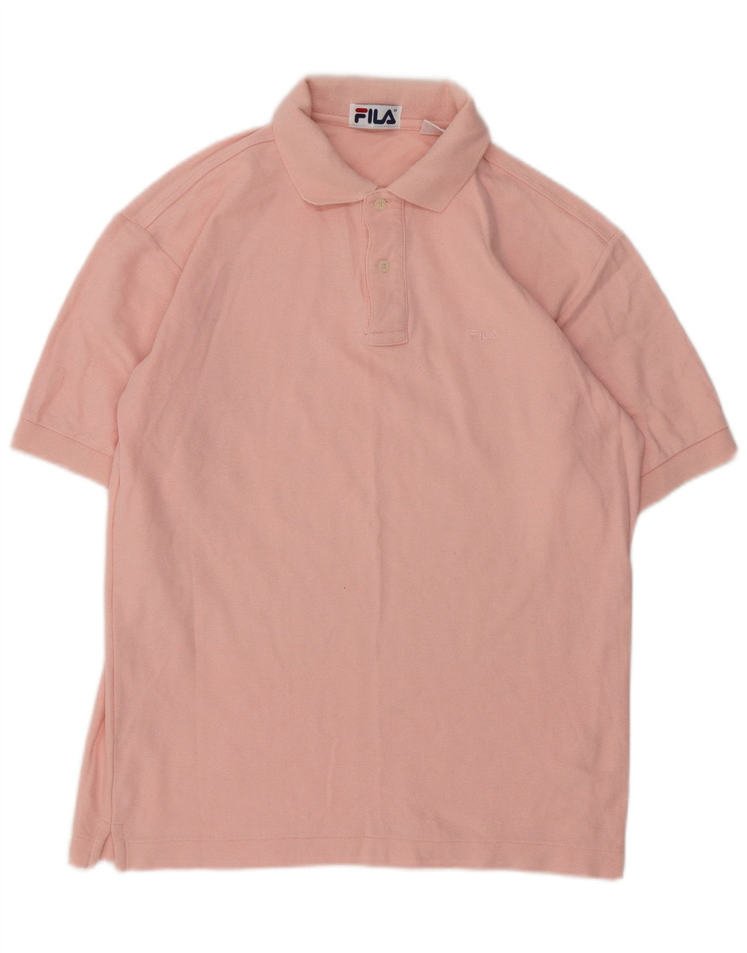 Fila Mens Polo Shirt IT 48 Medium Pink Cotton