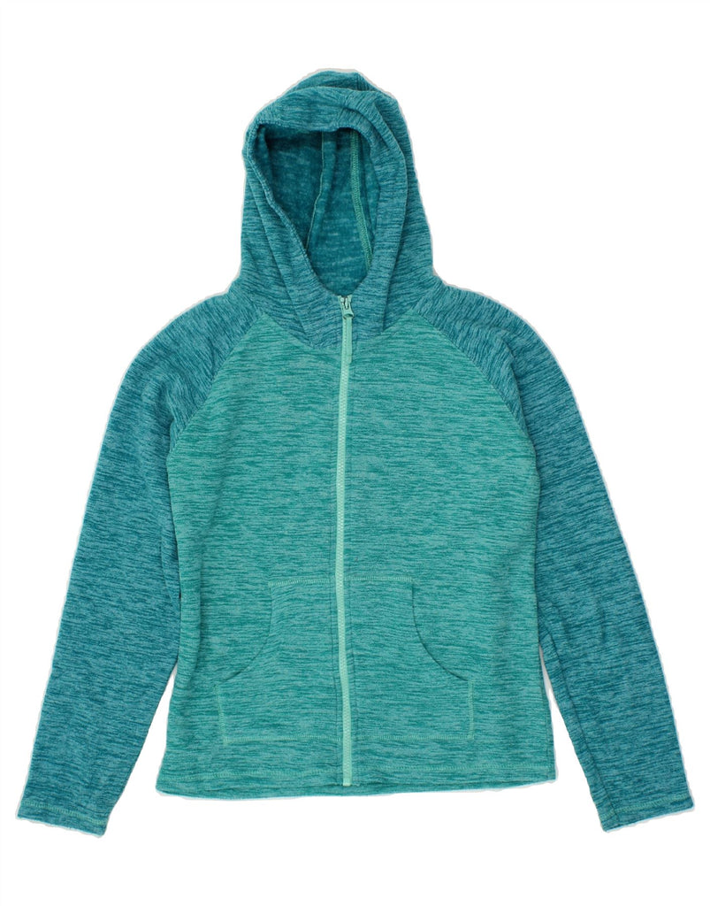 MOUNTAIN WAREHOUSE Girls Fleece Jacket 11-12 Years Turquoise Colourblock Vintage Mountain Warehouse and Second-Hand Mountain Warehouse from Messina Hembry 