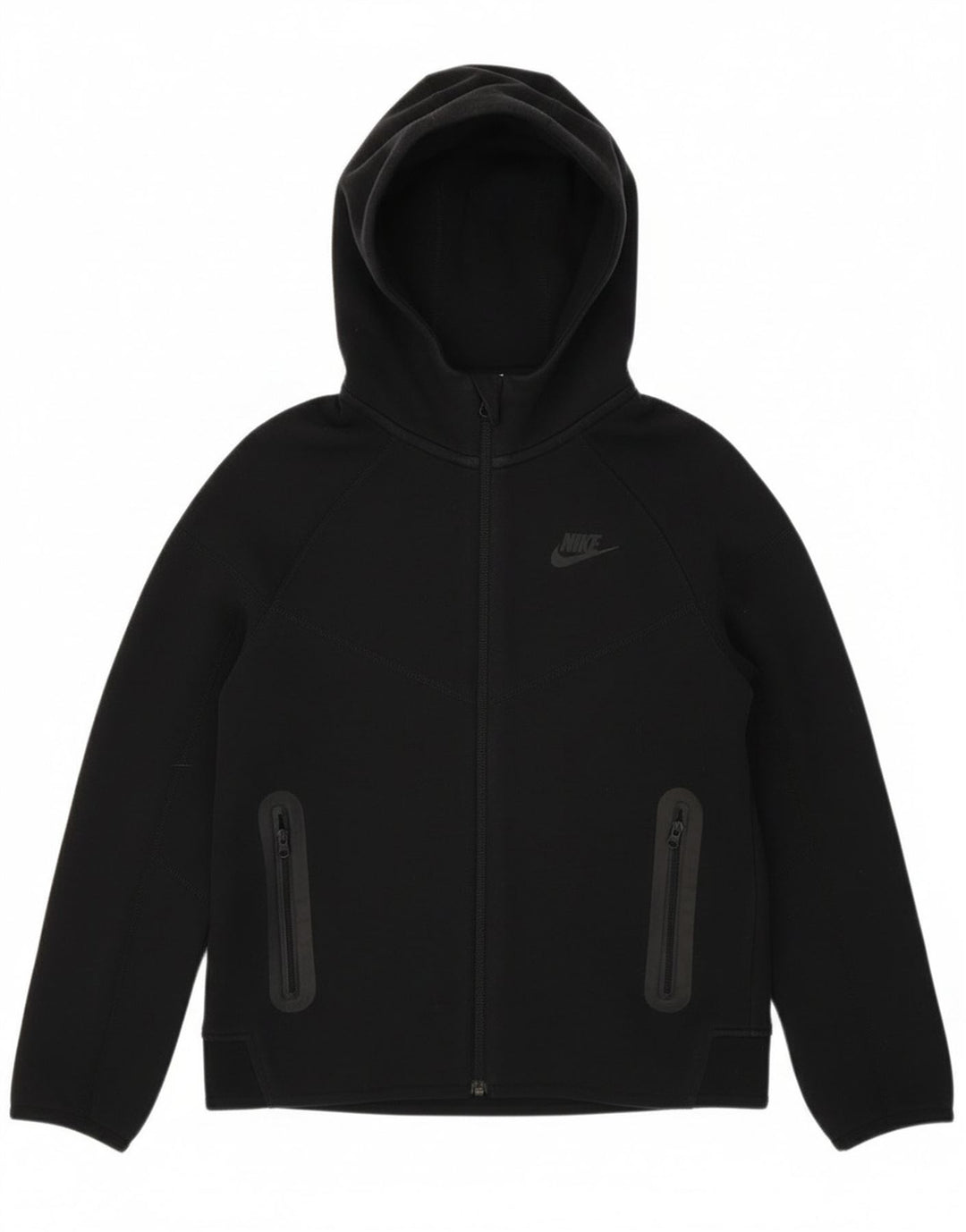 Nike Boys Zip Hoodie Sweater 10-11 Years Medium Black Cotton