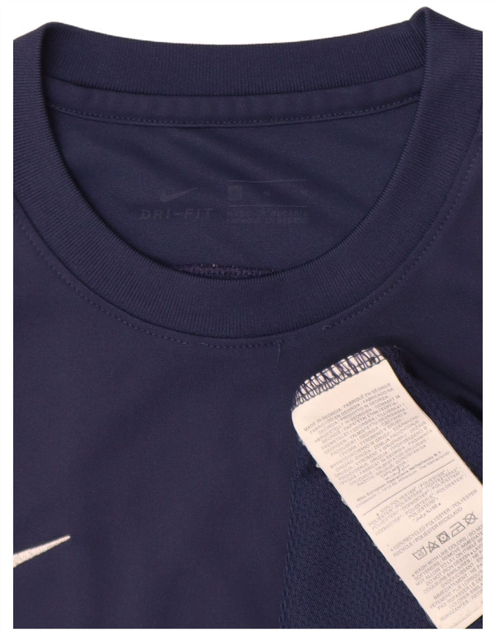 Nike Mens Dri Fit T-Shirt Top Medium Navy Blue Polyester