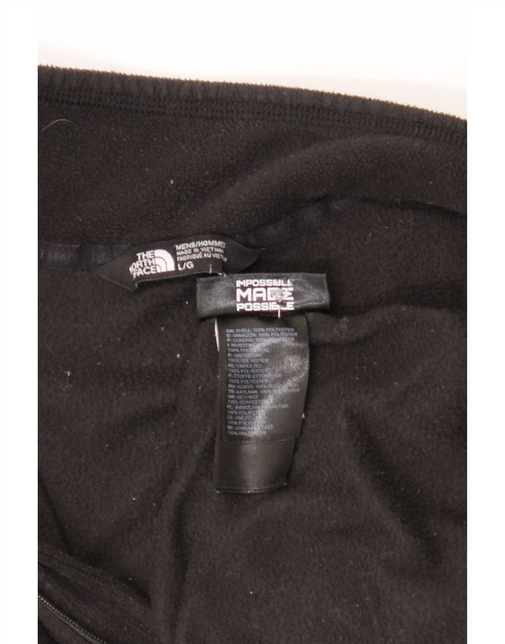 The North Face Mens Zip Neck Fleece Jumper Large Black Polyester