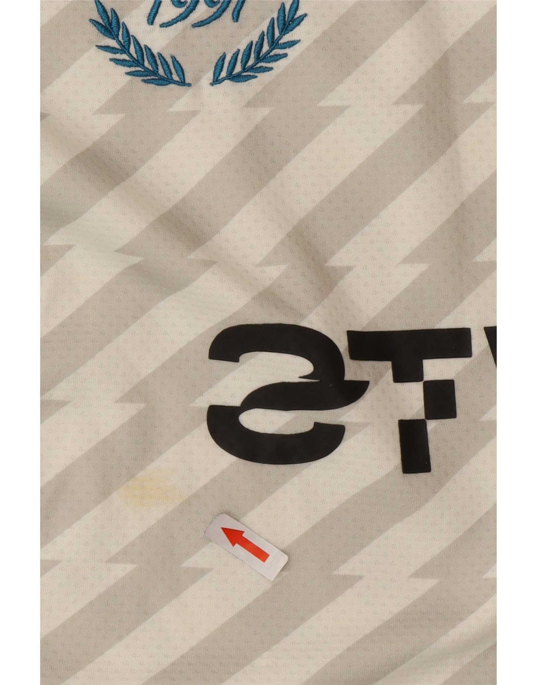 STWD Mens Loose Fit Graphic Top Long Sleeve Small Off White Geometric