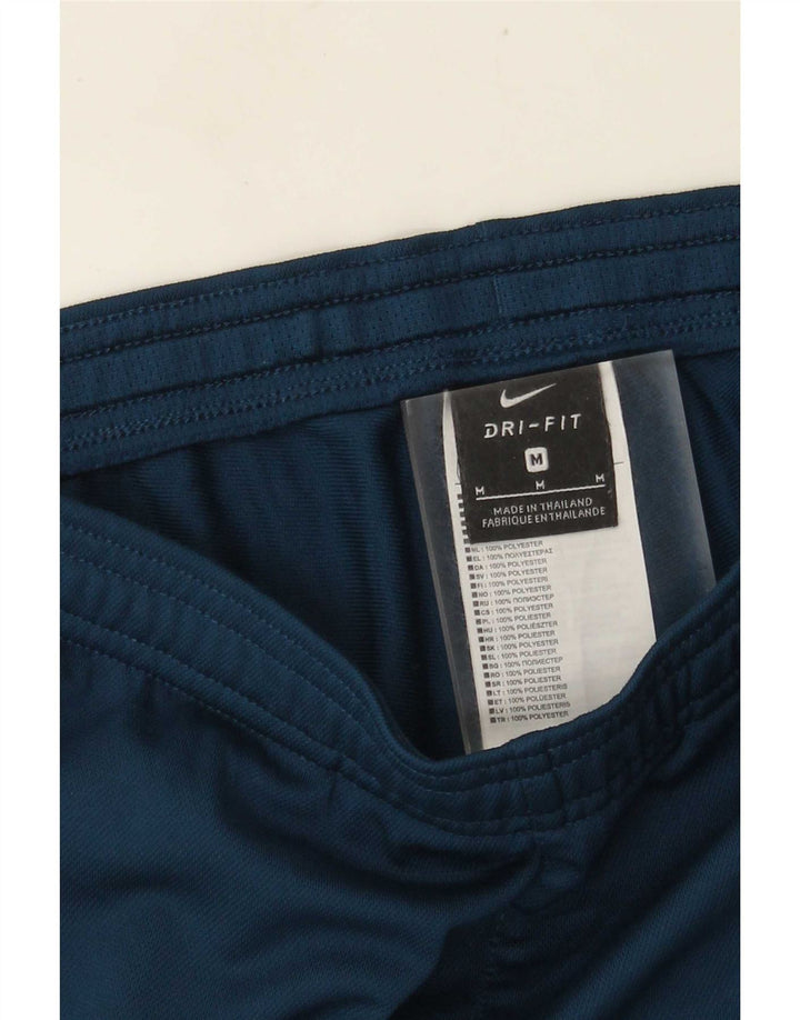 NIKE Mens Dri Fit Tracksuit Trousers Medium  Blue Colourblock Polyester